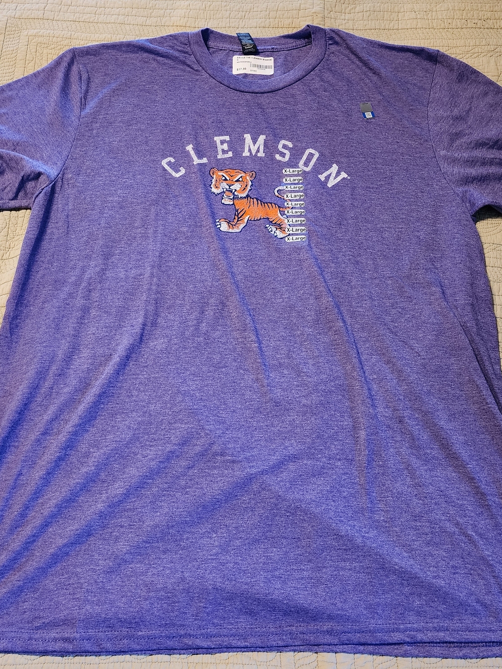 Anvil Purple Clemson Tiger Short Sleeve Tee
